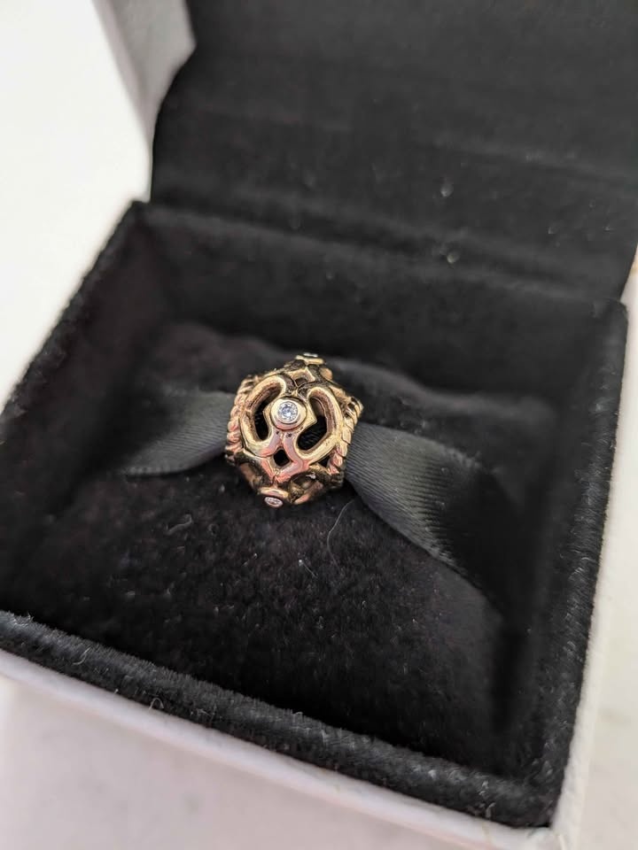 Pandora 14k Gold Openwork Hearts Diamond Bead - photo 2