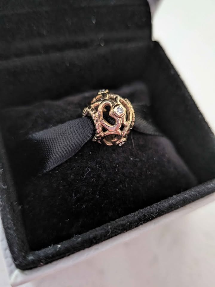 Pandora 14k Gold Openwork Hearts Diamond Bead - photo 3
