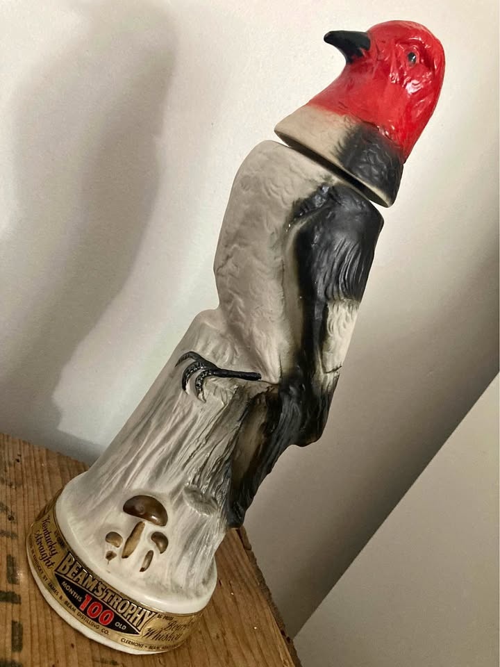 1969 Jim Beam Red Headed Woodpecker Decanter