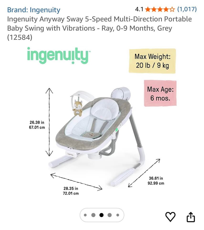 Barely Used Baby Swing – Like New - photo 2