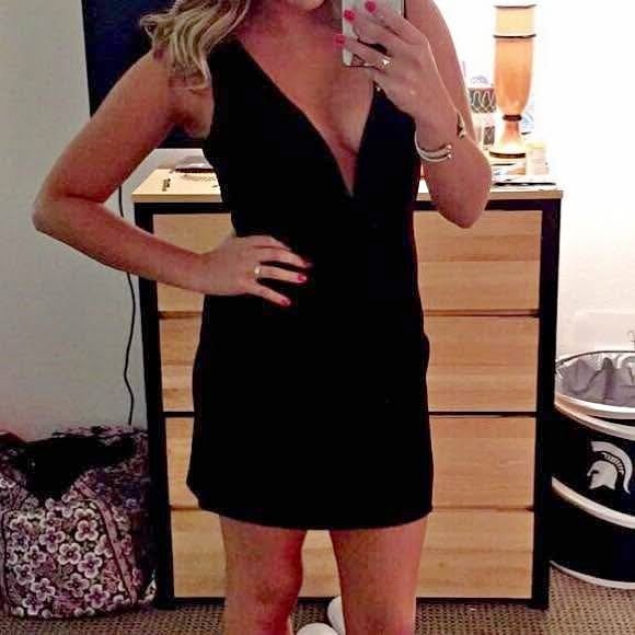 Forever 21 Black V-neck Dress Plus Size 1X