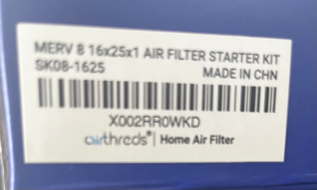 Airthreads Air Filter 16x25X1 - Machine Washable - photo 5