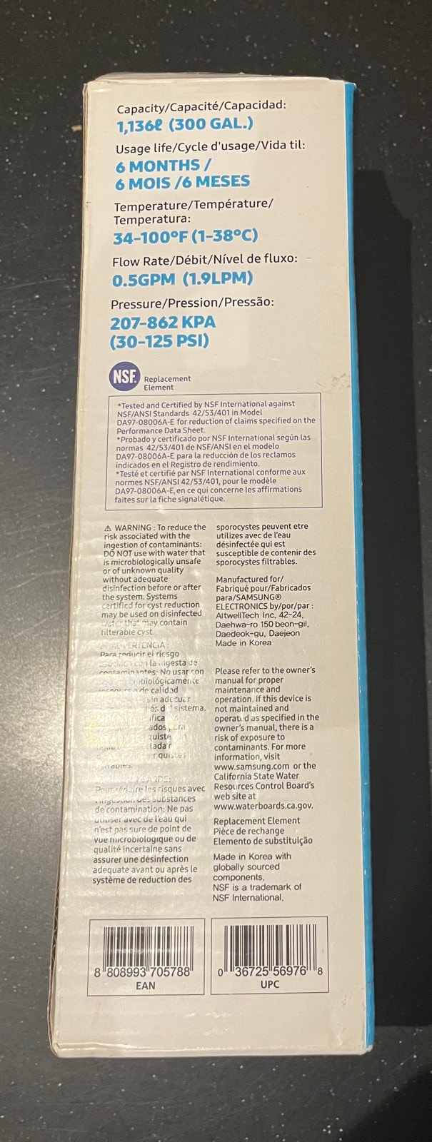 Samsung Refrigerator Water Filter DA29-00020B - New - photo 3