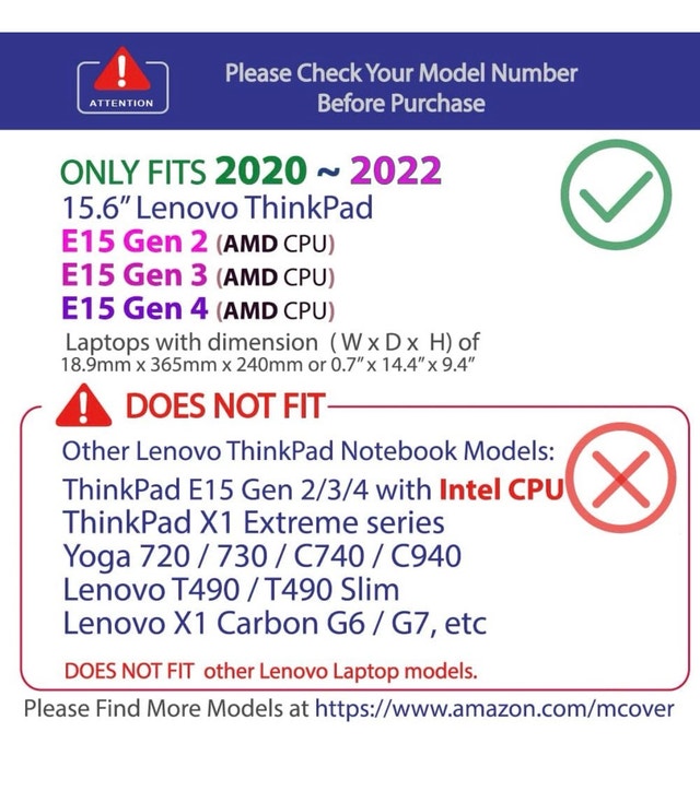 mCover Hard Case for 15.6" Lenovo ThinkPad E15 (2020-2022) - photo 5