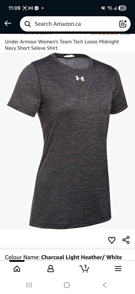 Under Armour Women's Team Tech Heathered Grey Short Sleeve Shirt
