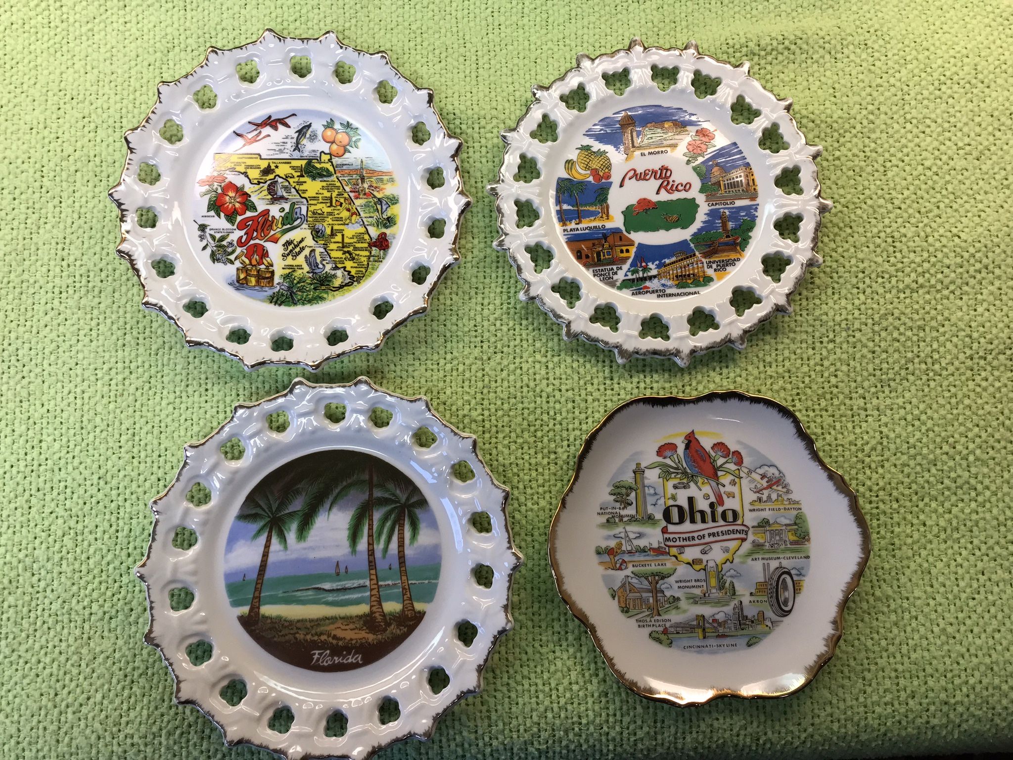 Set of 8 Vintage Porcelain Collector Plates