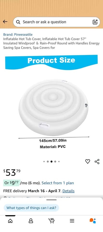 Inflatable Hot Tub Cover 57'' Insulated Round - photo 2