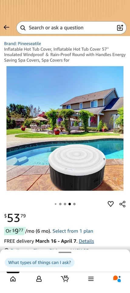 Inflatable Hot Tub Cover 57'' Insulated Round - photo 3