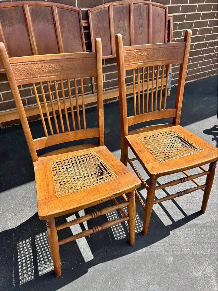 Pair of antique project chairs thumbnail