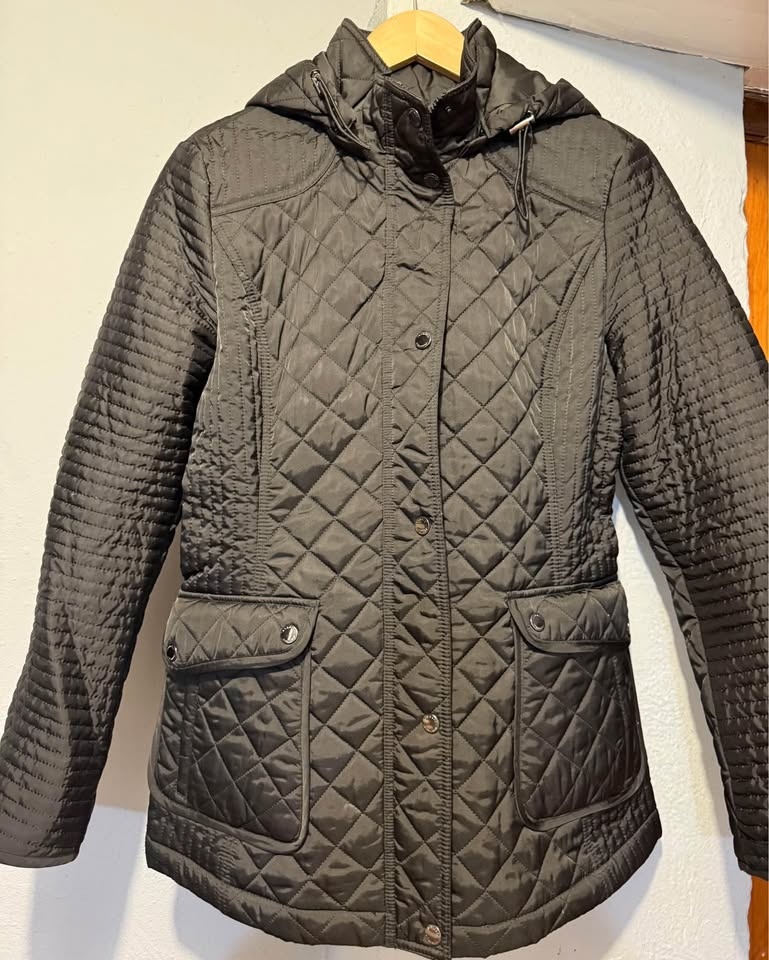 Laundry Black Quilted Hooded Jacket M