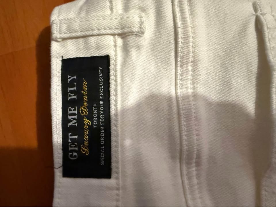 Get Me Fly White Denim Jeans, size 36