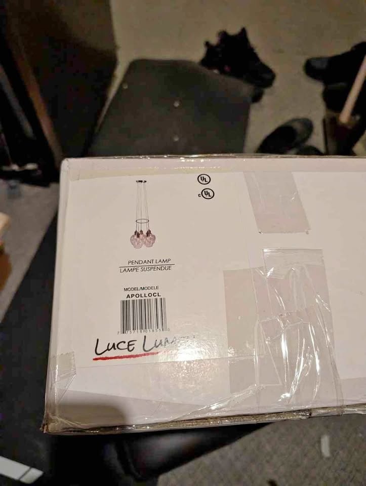 Brand New Luce Lumen 5-Light Glass Pendant Chandelier