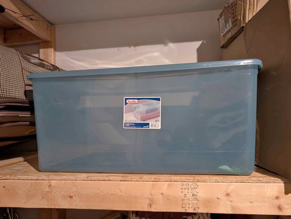 Sterilite 105 Qt Storage Tote - Aqua Slate