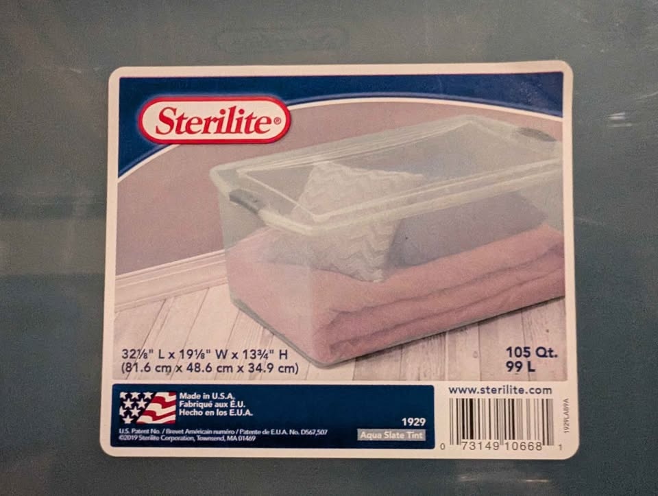 Sterilite 105 Qt Storage Tote - Aqua Slate - photo 2