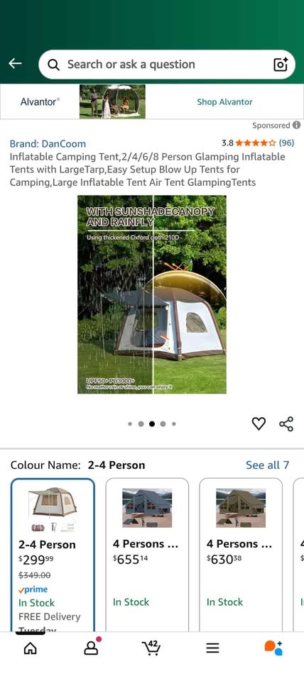 Inflatable Camping Tent, 2-4 Person Glamping Tent - photo 3