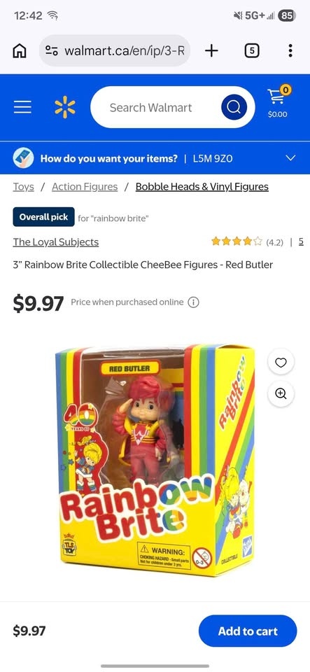 Brand New Rainbow Brite 3" Red Butler Cheebee Figure - photo 2