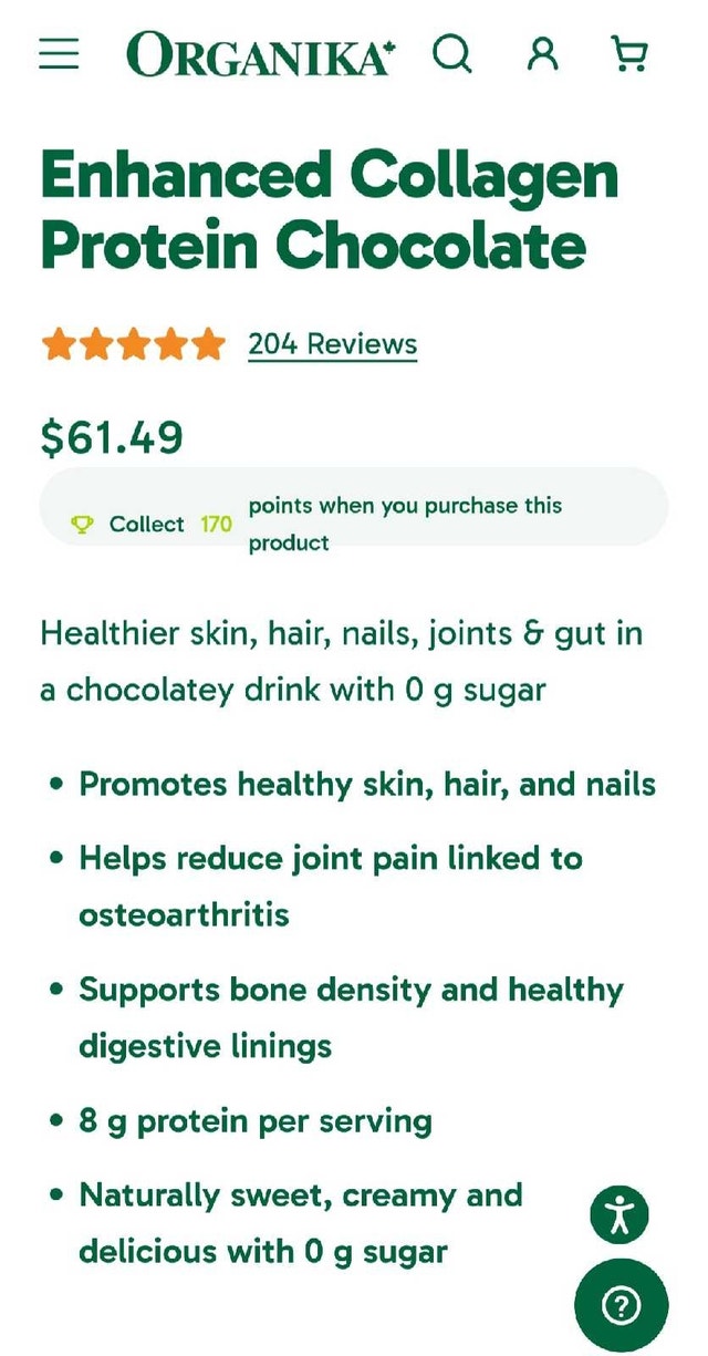 Organika Enhanced Collagen Protein Chocolate - photo 3