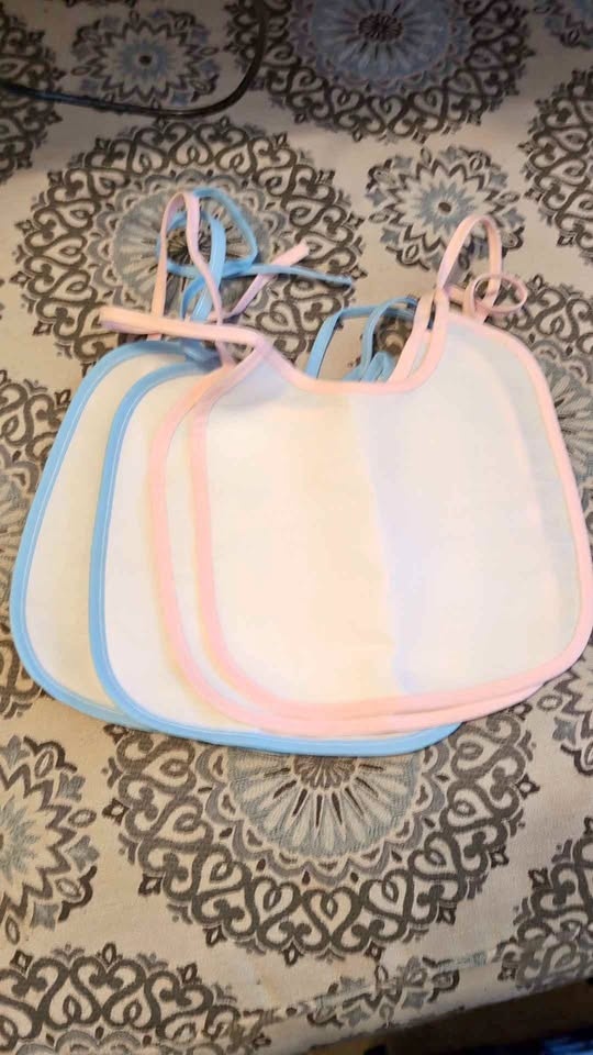4-Pack Baby Bibs for DIY - 2 Pink, 2 Blue
