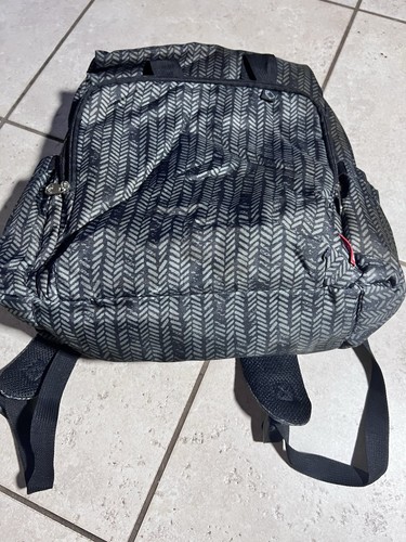 BabbleRoo Diaper Bag Backpack Gray/Blue w/Pacifier case/Changing