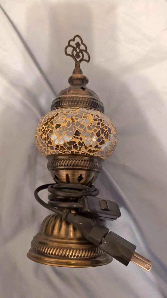 Handmade Turkish Mosaic Lamp - Traditional Geometric Design