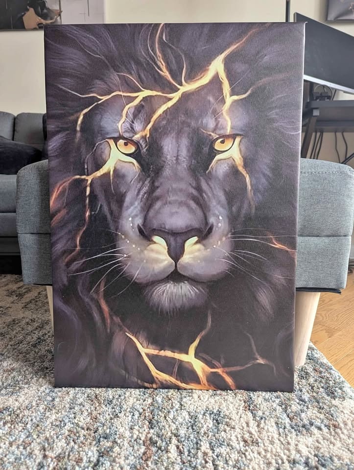 Fierce Lion Canvas Wall Art 17.5" x 25.5"