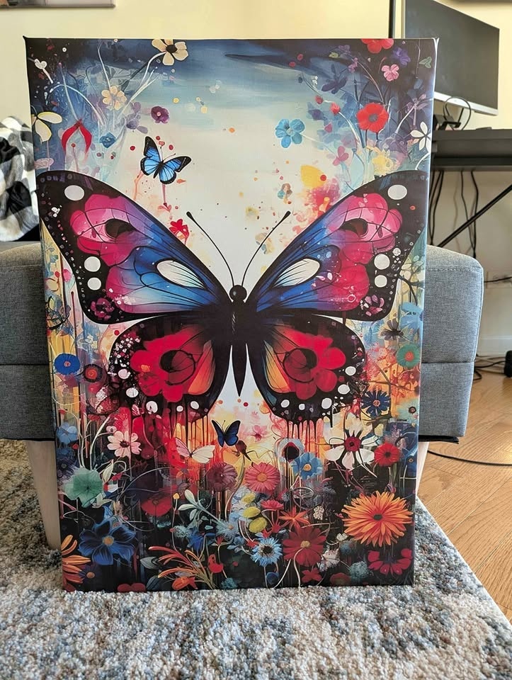 Gallery Wrapped Butterfly Canvas Wall Art 17.5" x 25.5"