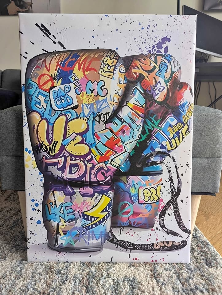 Graffiti Gloves Canvas Wall Art 17.5" x 25.5"