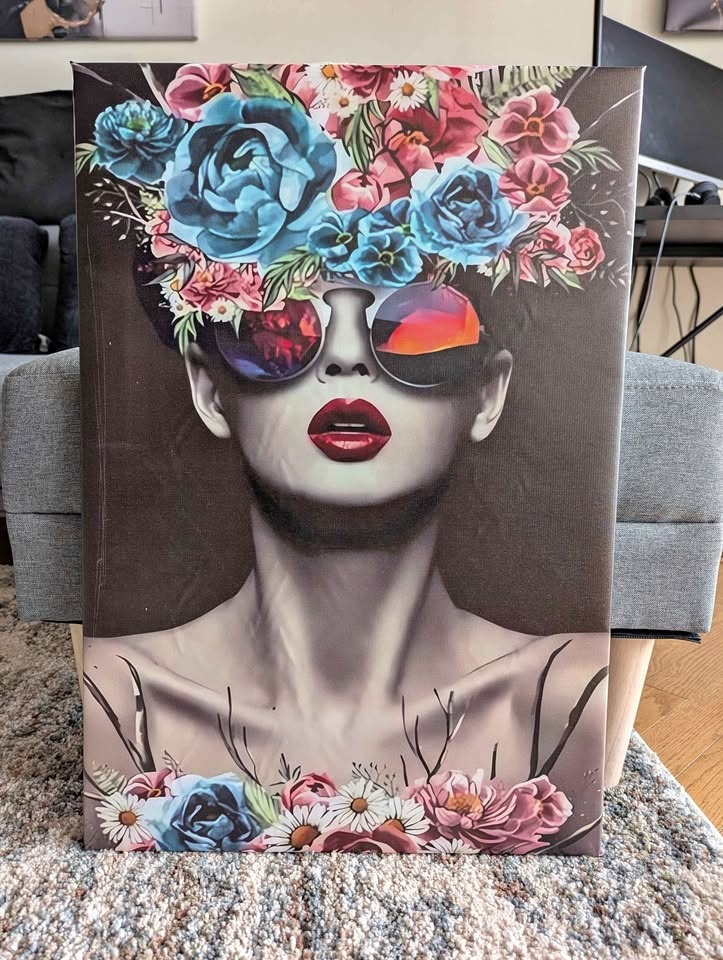 Gallery Wrapped Abstract Colorful Floral Canvas Art 17.5" x 25.5