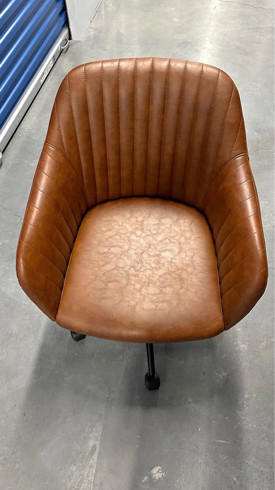Stylish Brown Faux Leather Office Chair