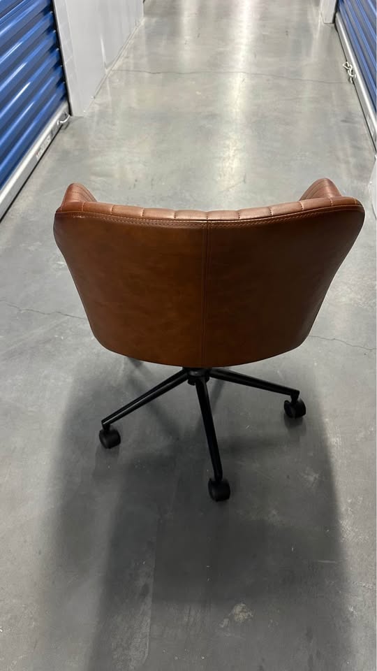 Stylish Brown Faux Leather Office Chair - photo 4
