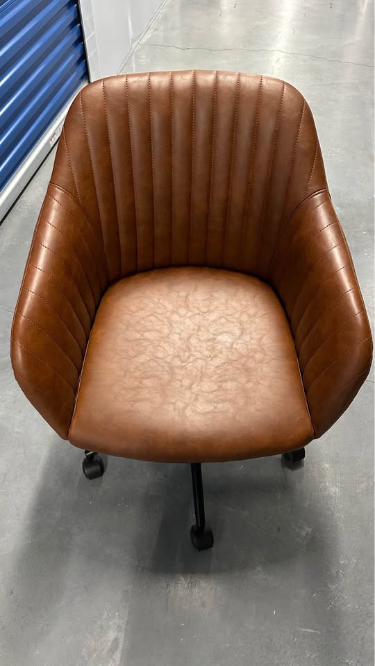 Stylish Brown Faux Leather Office Chair - photo 5