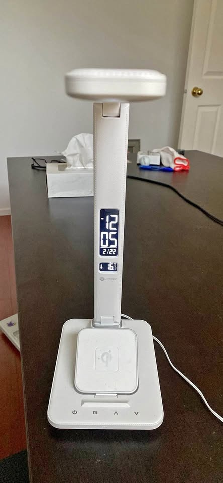 OttLite Desk Lamp with Wireless Charging & Digital Display