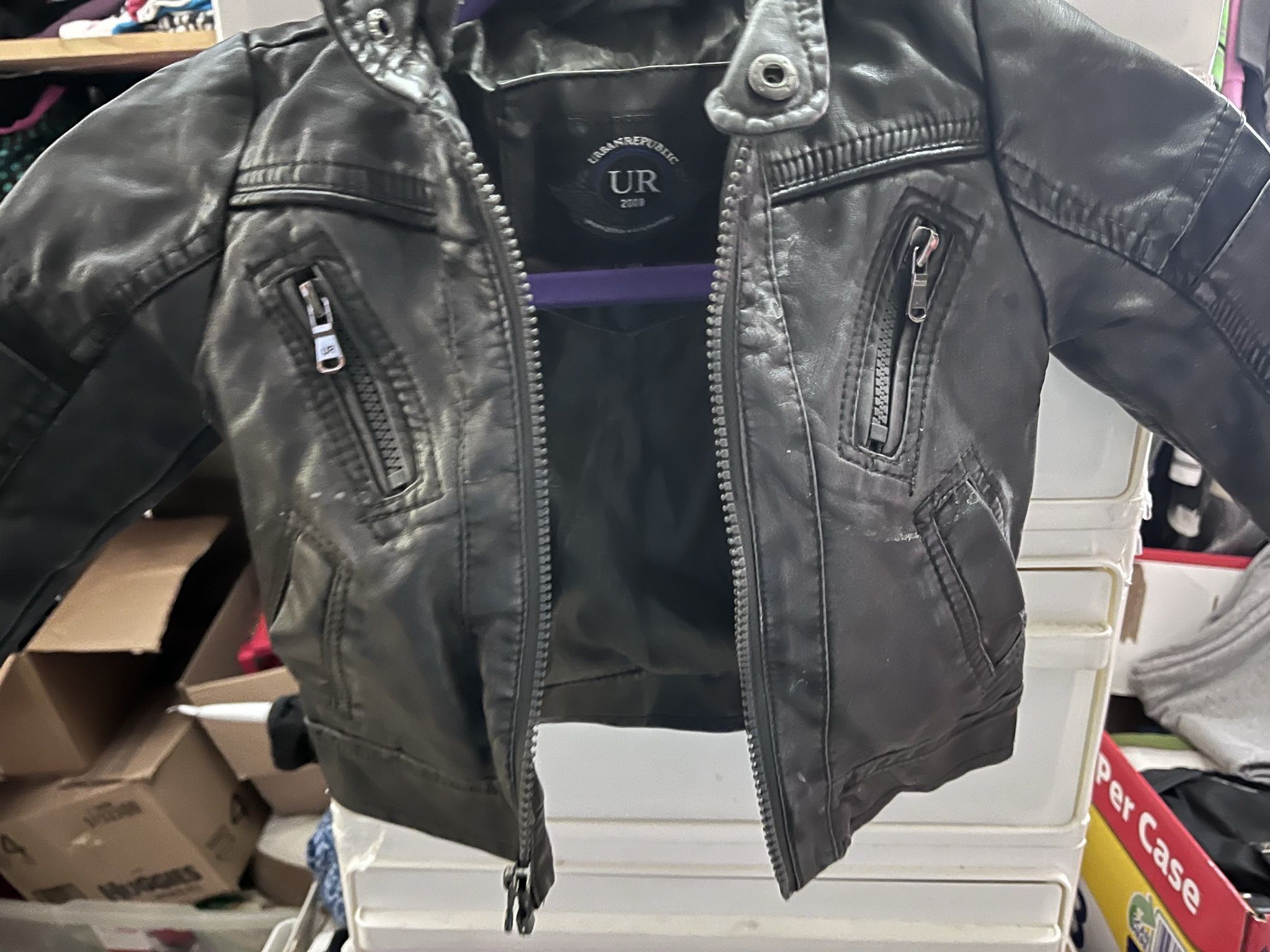 Boy Faux Leather Jacket Hoodie - photo 3