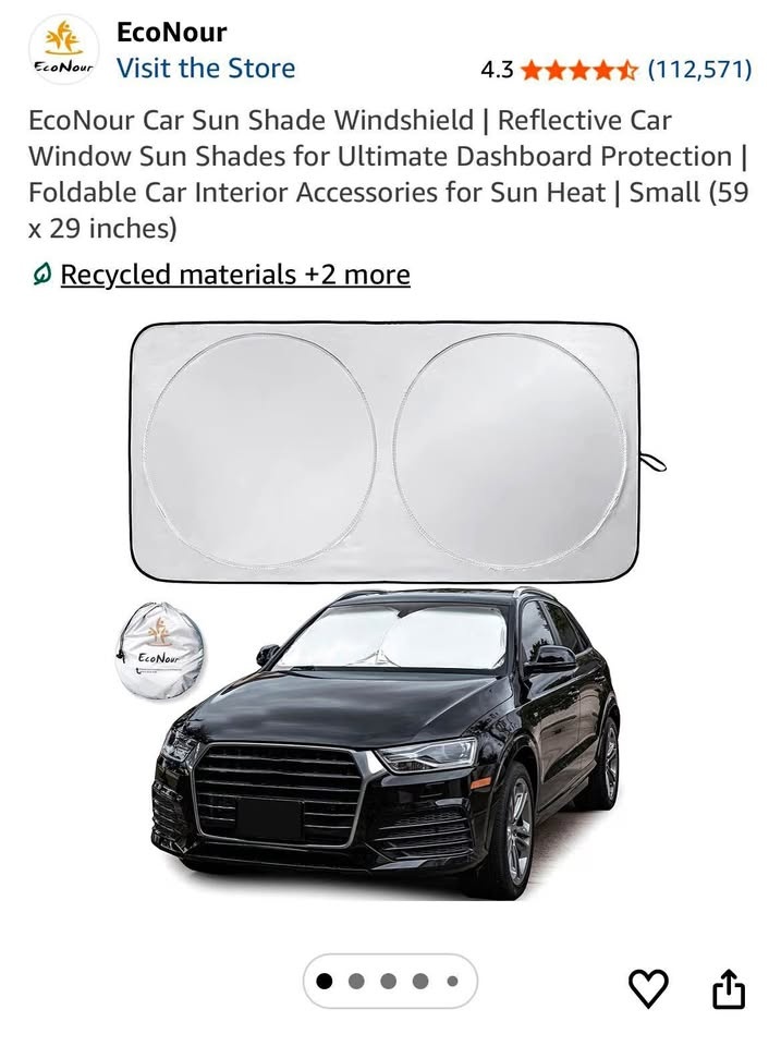 EcoNour Car Windshield Sun Shade - Small (59x29")
