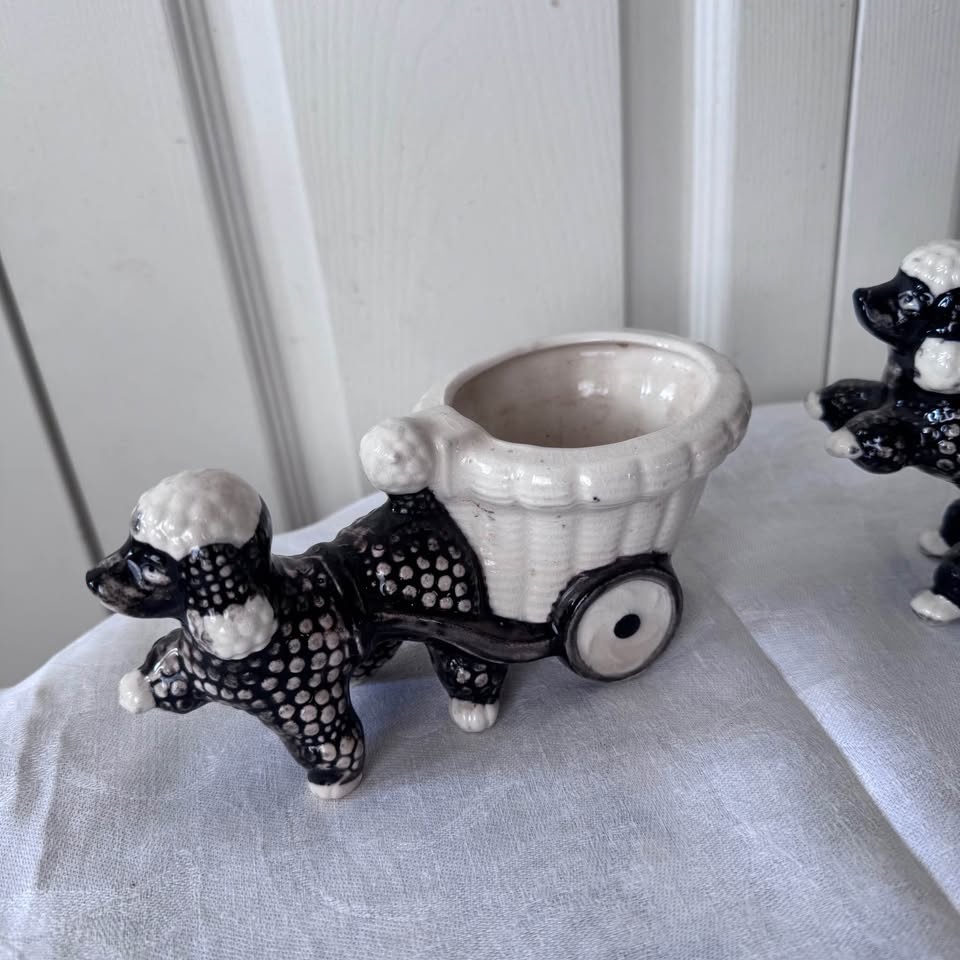 Vintage poodles pulling carts - photo 2