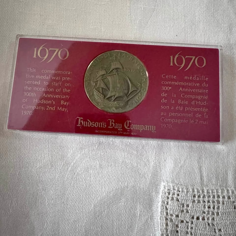 300th anniversary, Hudson’s Bay commemorative medallion.