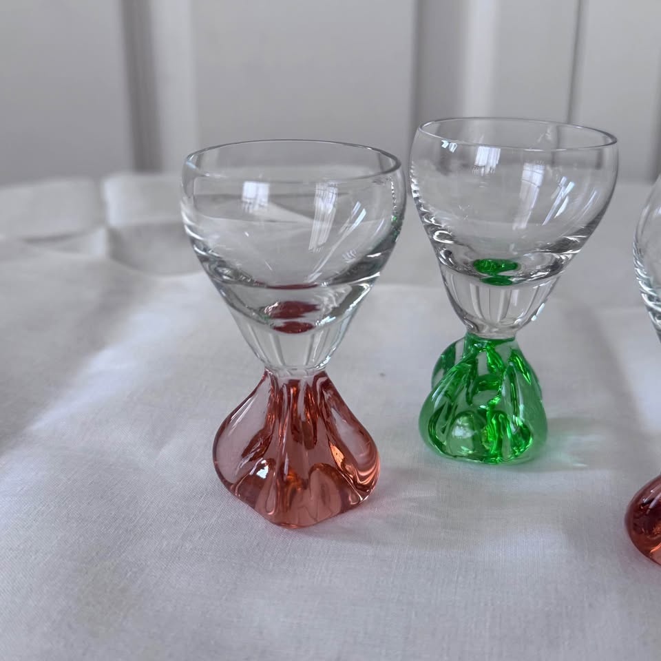 Vintage Hand Blown Weighted Cordial Glasses - photo 2