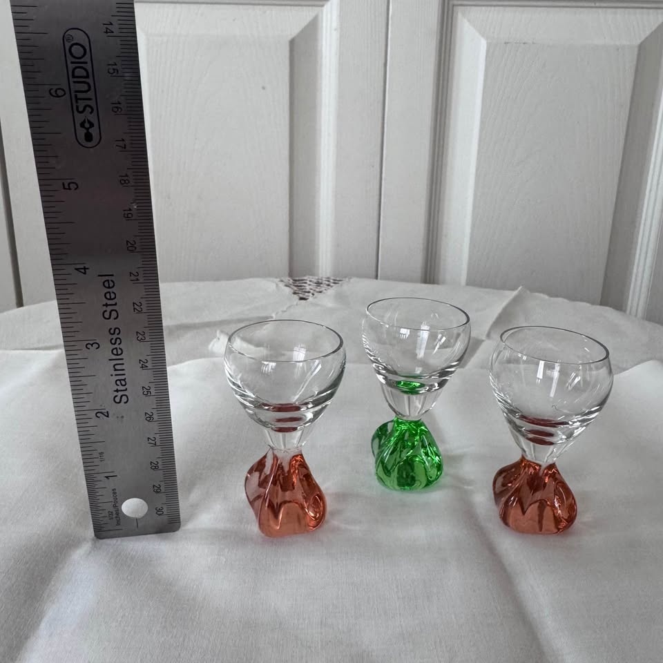 Vintage Hand Blown Weighted Cordial Glasses - photo 5