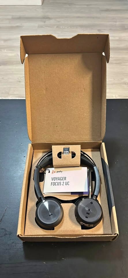 Poly Voyager Focus 2 UC Noise Cancelling Bluetooth Headset w/Boo