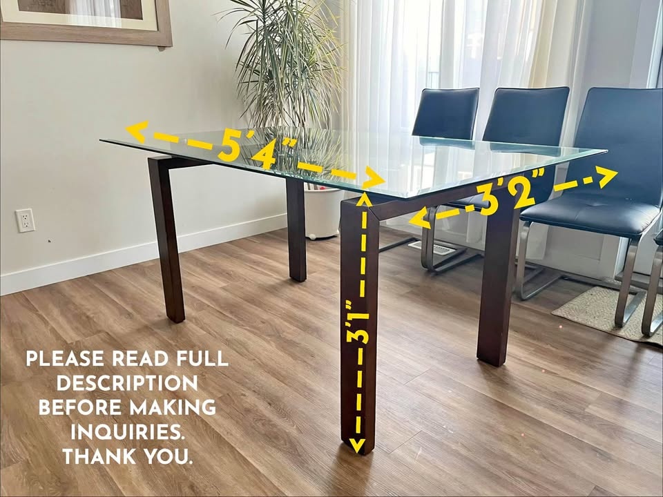 WOODEN BASE DINING TABLE
