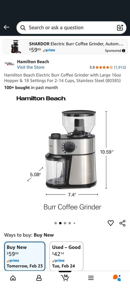 Hamilton Beach Burr Coffee Grinder - photo 2