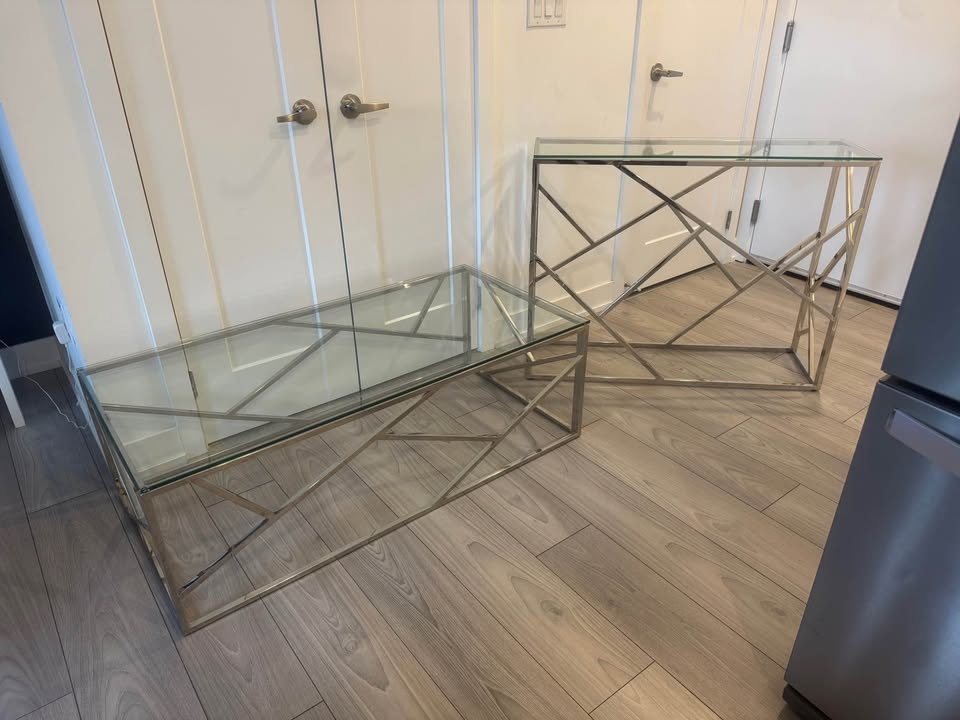 Like new coffee table + console table set - photo 2