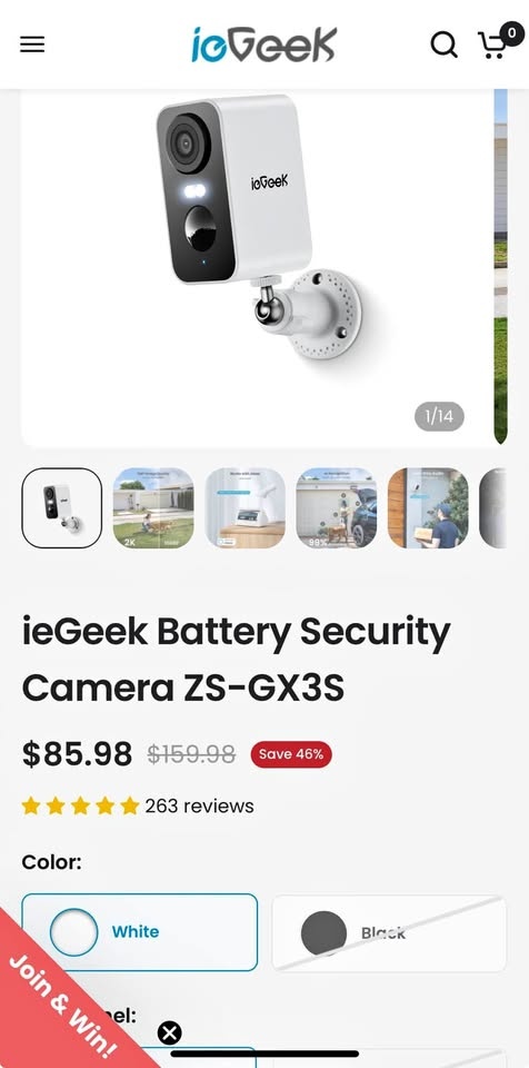 2-Pack ieGeek Wire-Free Battery Security Cameras ZS-GX3S