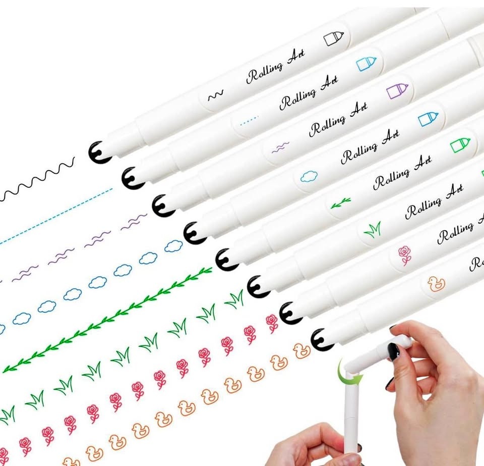 New Oudizz 8pcs Colored Novelty Curve Pens
