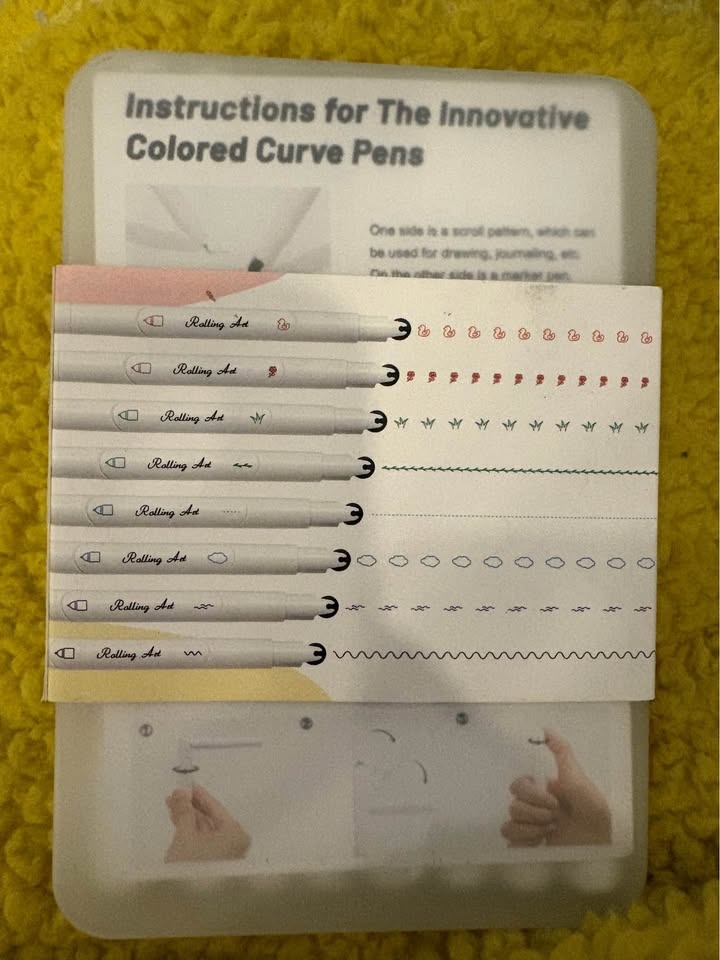 New Oudizz 8pcs Colored Novelty Curve Pens - photo 2