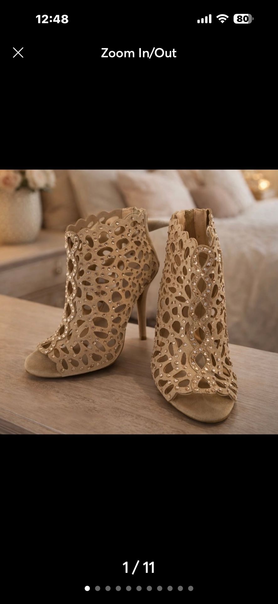 Ziggy Soho Rhinestone Cutout Heels – Size 8 Medium