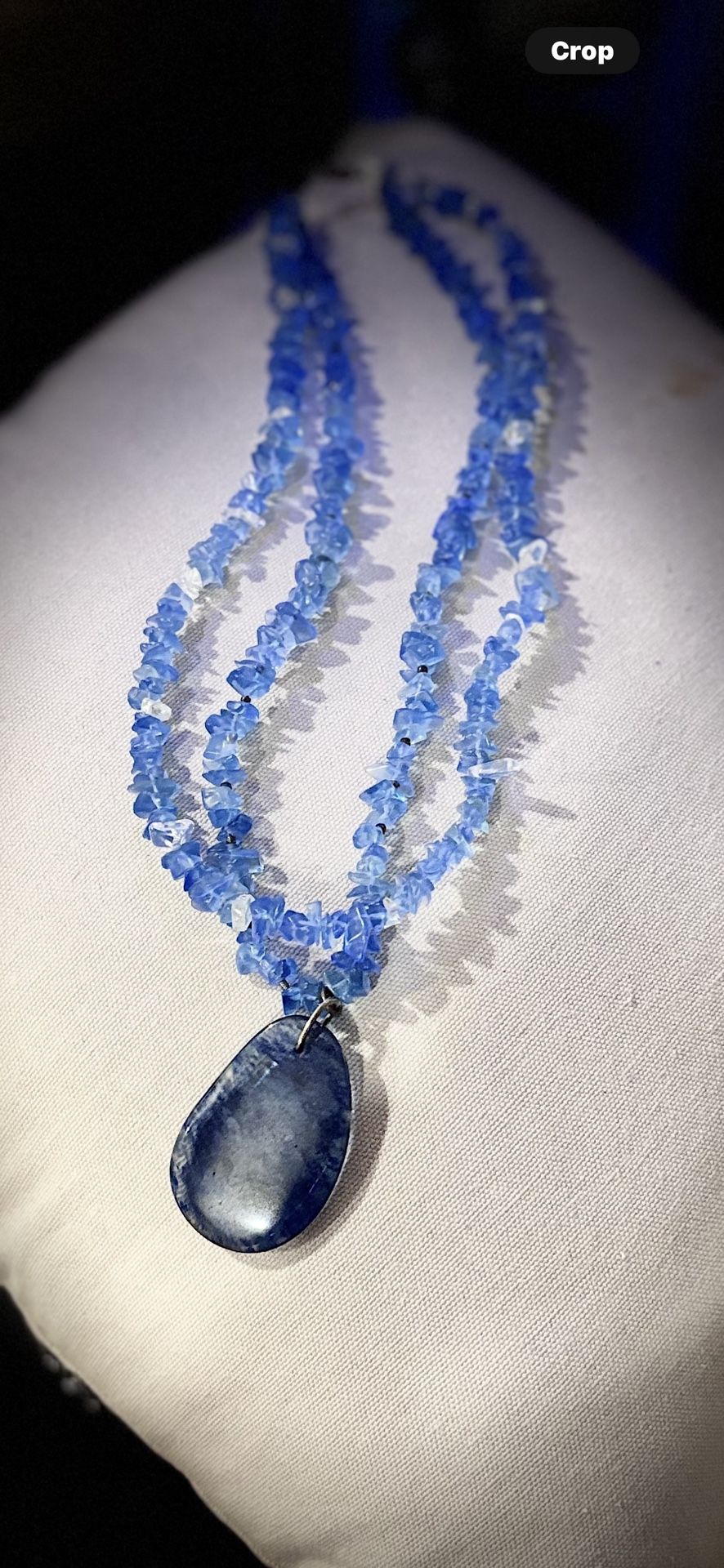 Blue Quartz Statement Necklace – Hand-Strung, One of a Kind - photo 3