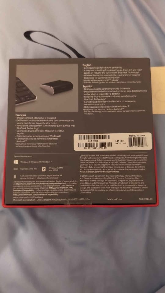 Microsoft Wedge Touch Mouse - New (Open Box) - Ultra-Portable Bl - photo 2