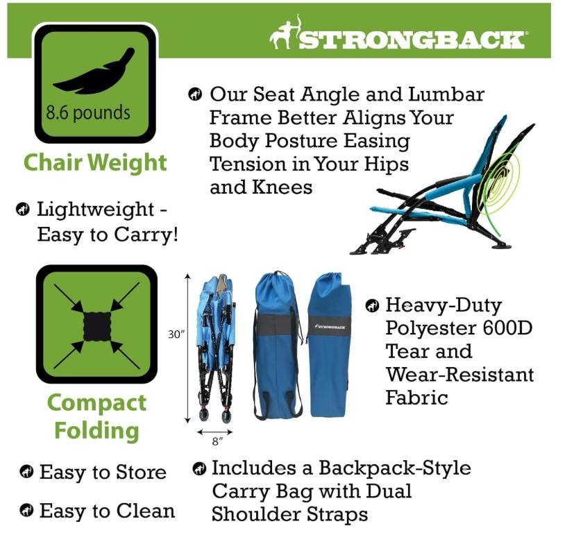 New STRONGBACK Low Gravity Recliner Beach Chair - Heavy Duty - photo 4