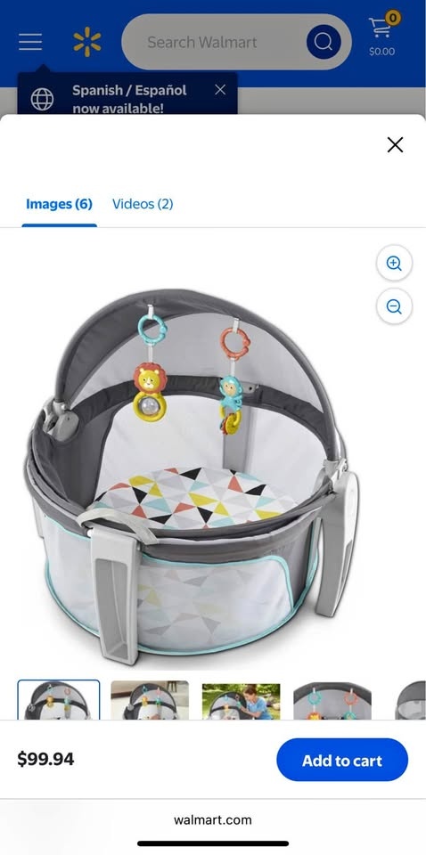 🥕Fisher-Price On-the-Go Infant Dome Bassinet & Play Space
